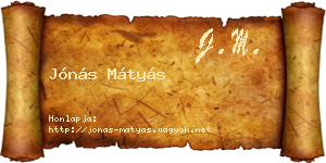 Jónás Mátyás névjegykártya
